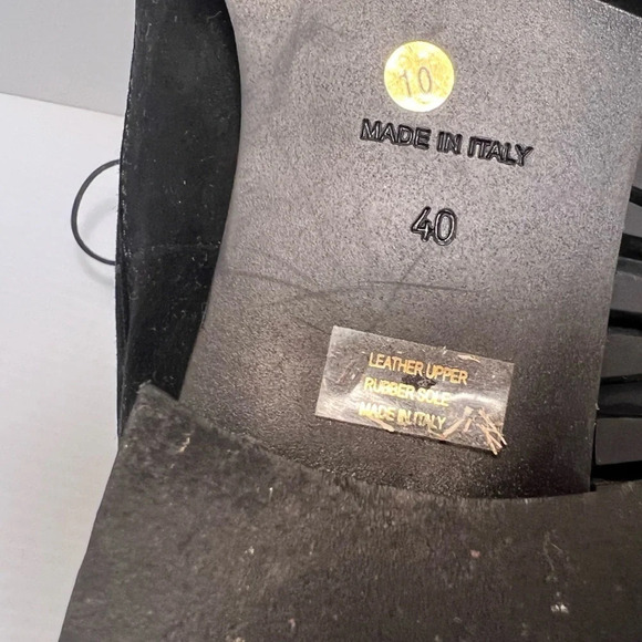 GRIGIARANCIO, US10, suede leather faux fur ankle lace up 1” block heel bootie - Picture 9 of 9